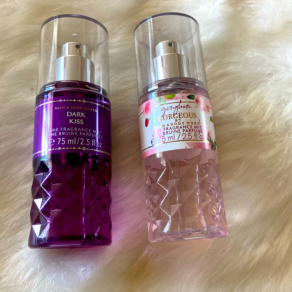 Bath & Body Worke Dark kiss & gingham gorgeous mini body spray set